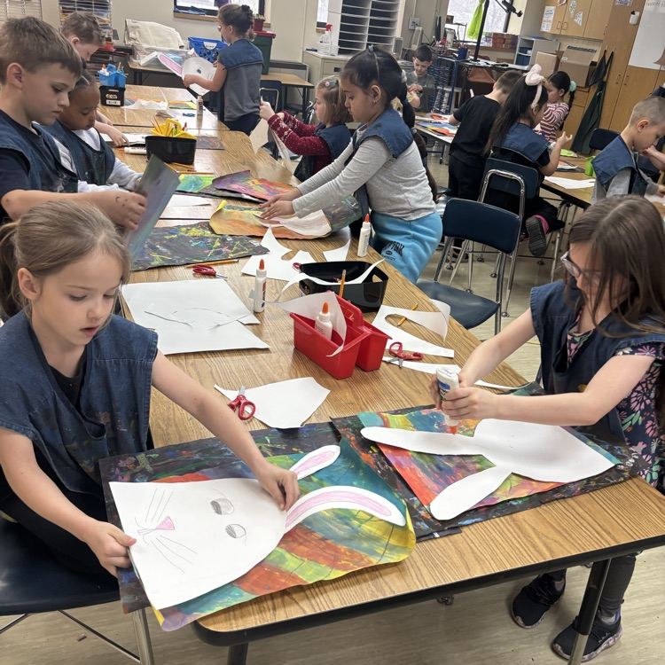 Students create their own Easter bunnies!