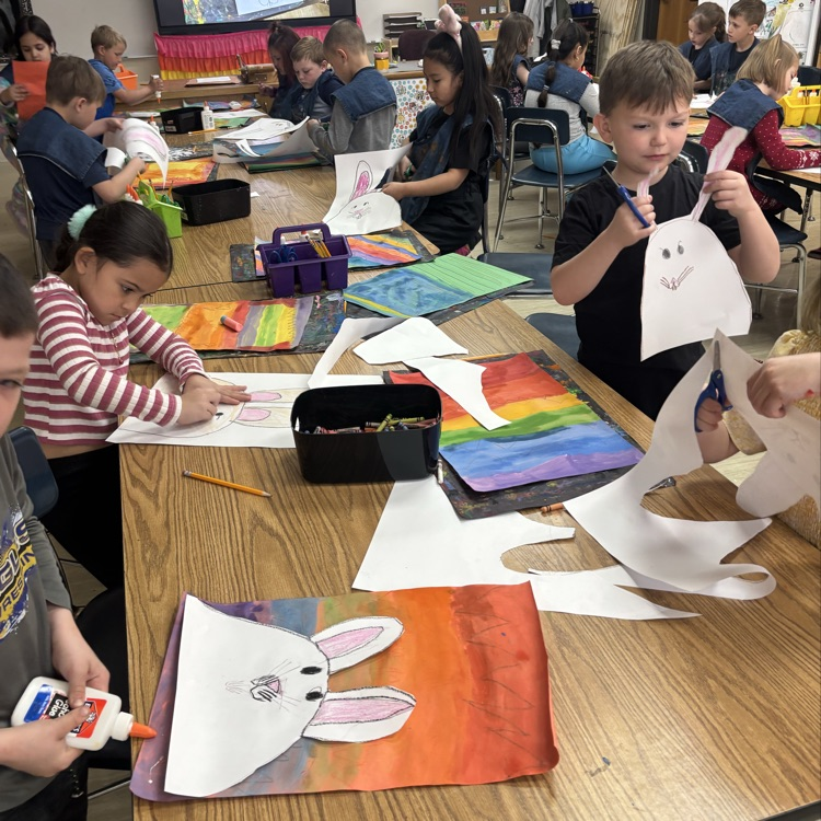 Students create their own Easter bunnies!
