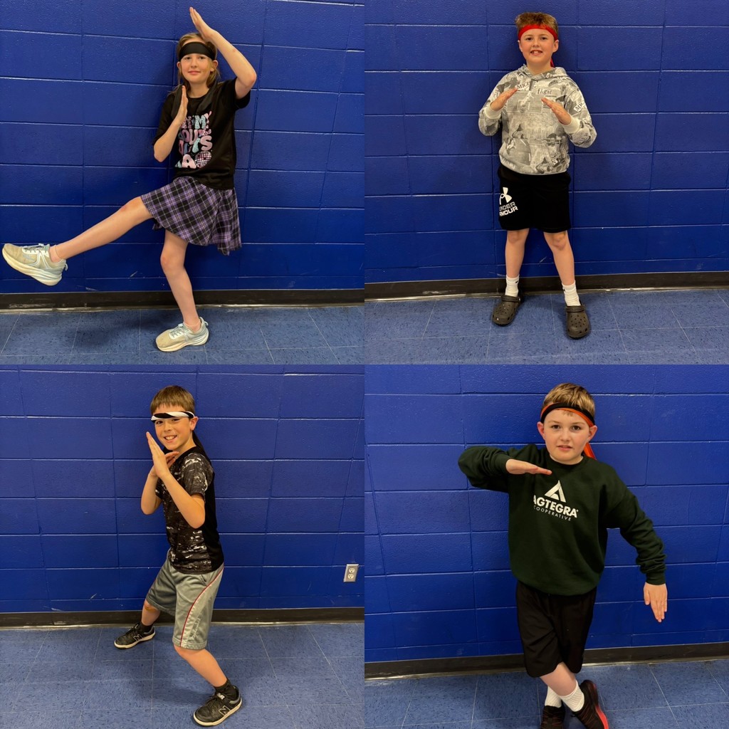 Evie (Gray belt), Breyson (red belt), Oliver (Black & White Belt), & Ben (Black and orange) 