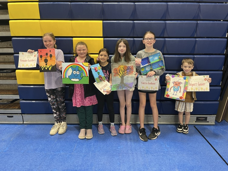 Congratulations to World Art Day Contest winners! Great job Kenadee, Gemma, Cora, Evea, Kalista, and Wyatt!