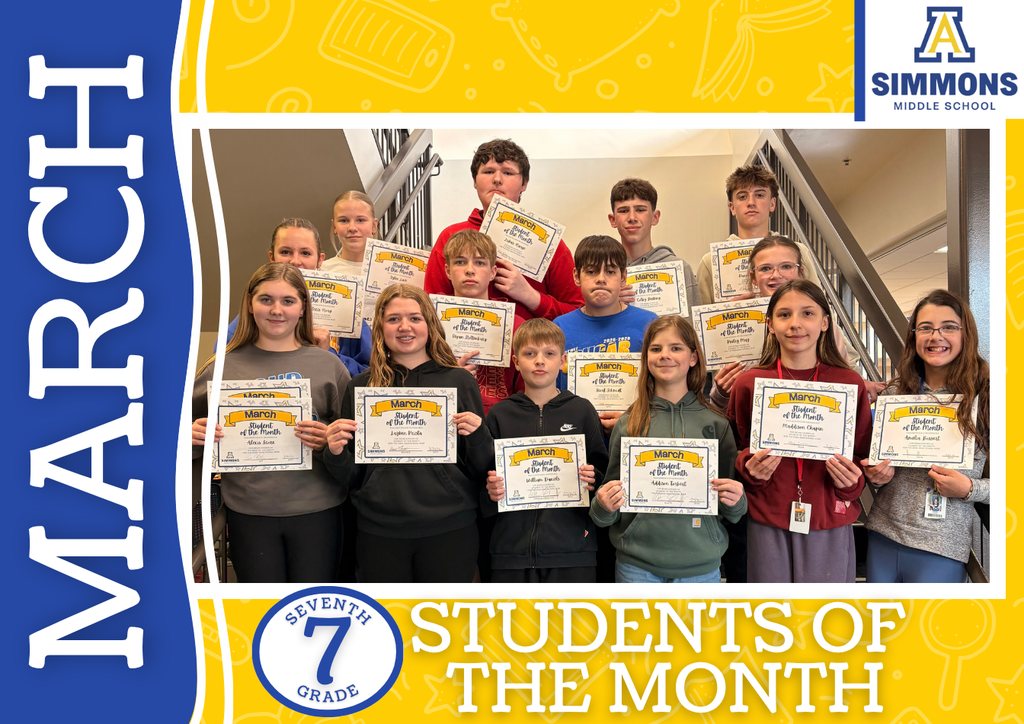 7th grade student of the month winnners!