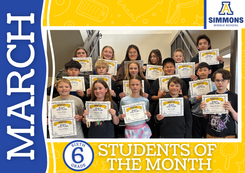6th grade student of the month winnners!