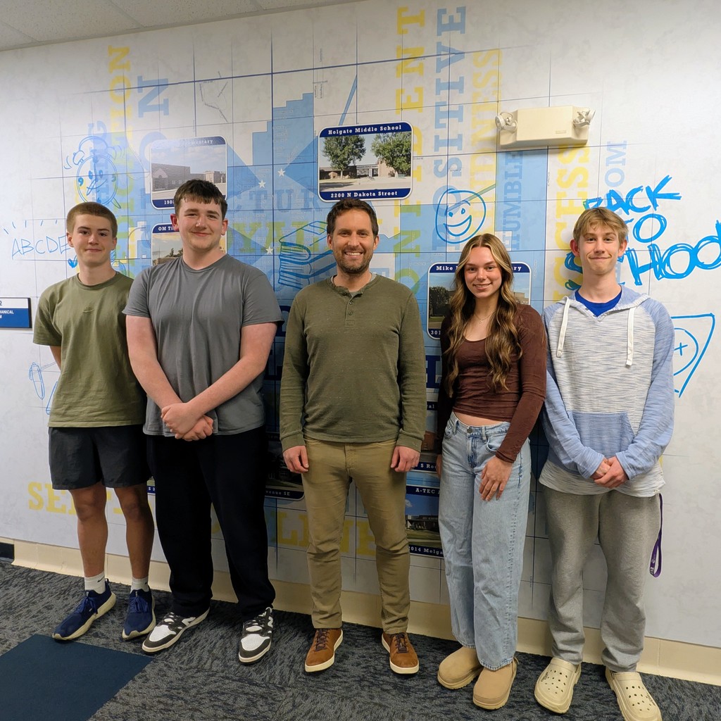 Student Production Awards winners with Mr. Schaffhauser