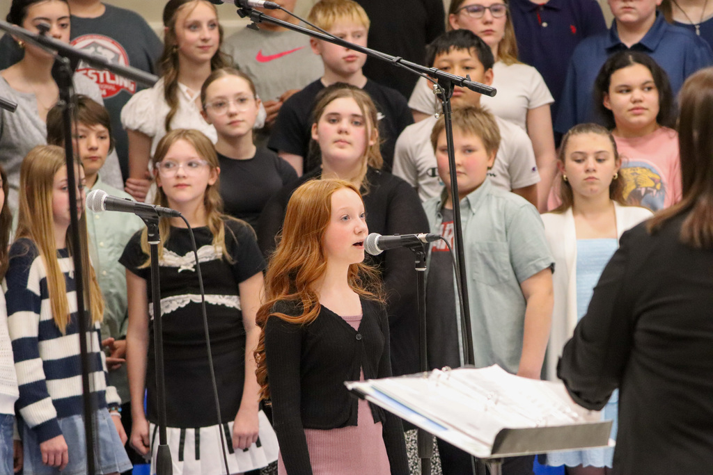 Soloist performing at SMS 6th grade concert