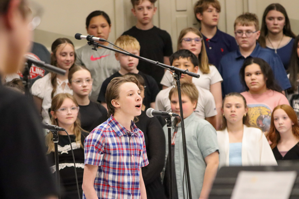Soloist performing at SMS 6th grade spring concert