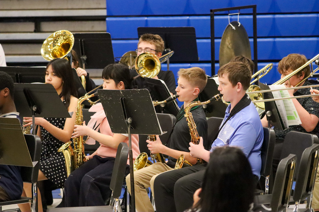 Band performing at SMS 6th grade spring concert