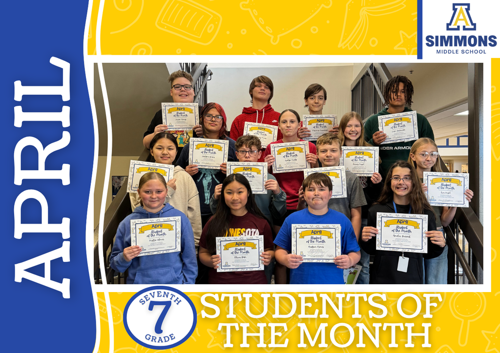 7th grade student of the month winnners!
