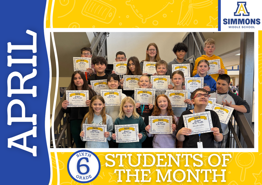 6th grade student of the month winnners!