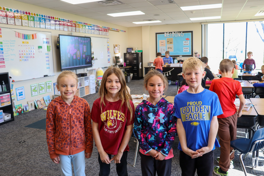 MME first graders talked about the importance of Mike Miller Day
