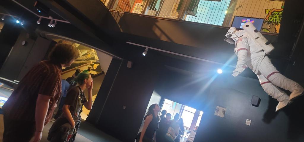 Here, ART CLUB students see how a camera is used for viewer interactions with exhibits! 