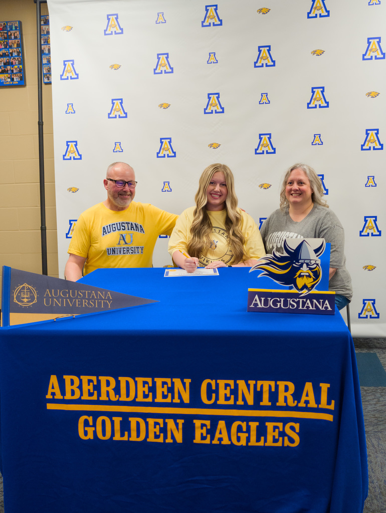 CHS senior Emily Tullar and her parents on Teacher Signing Day