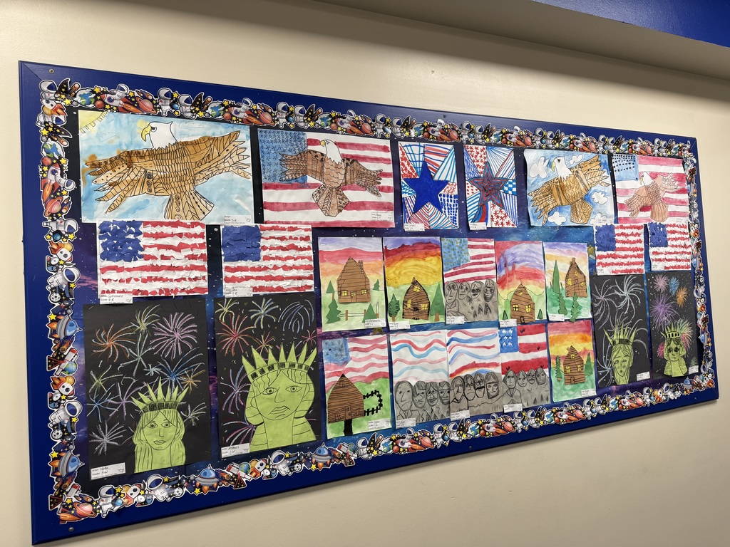 Patriotic artwork at Lincoln Elementary