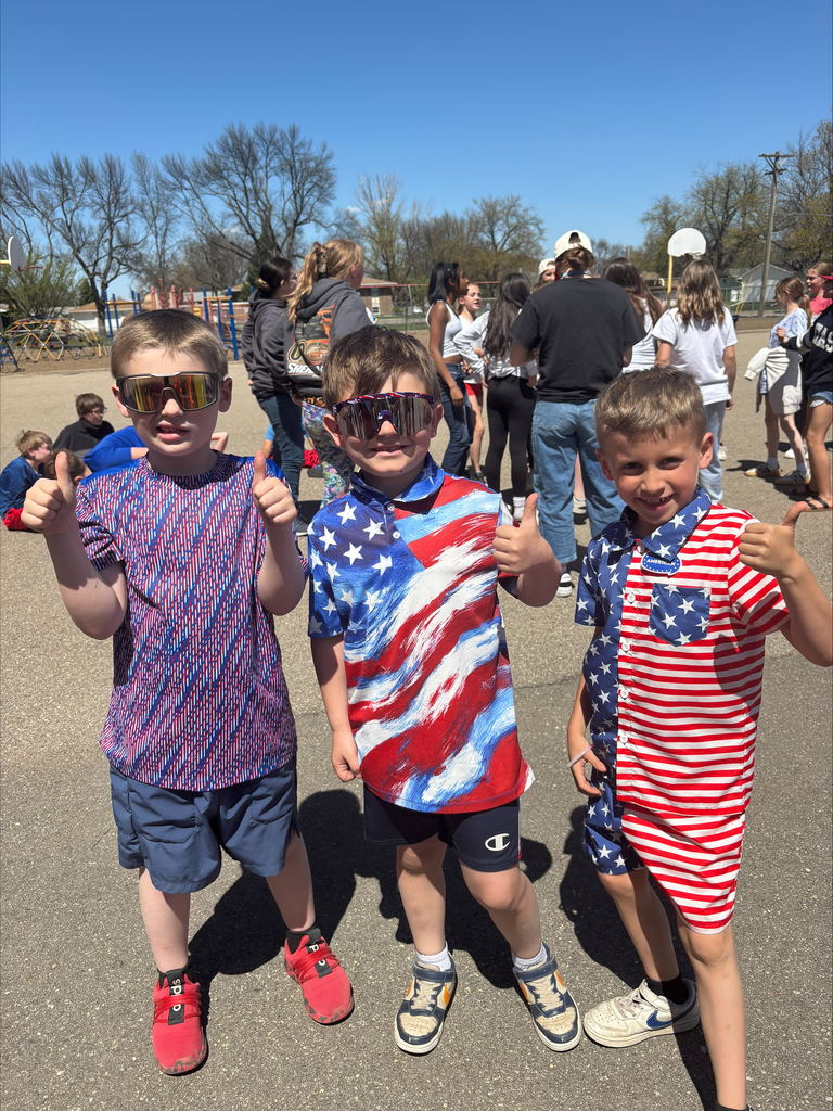 OMT students dressed in red, white and blue at the America 250 Grillout
