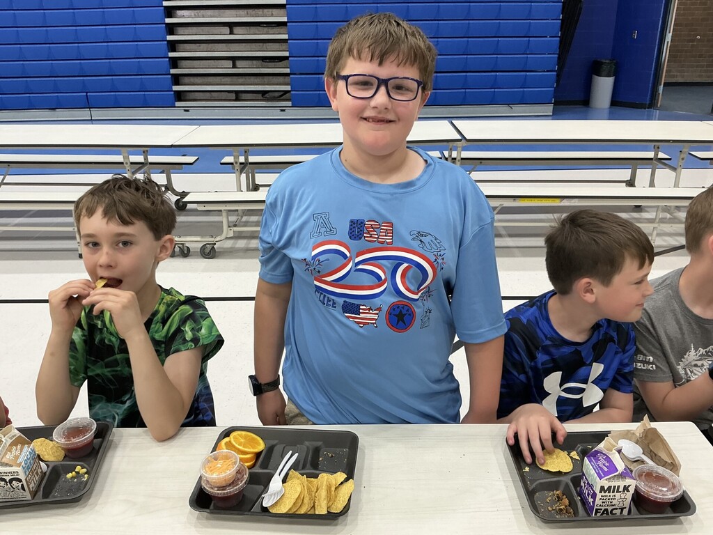 C.C. Lee students, one of whom is wearing the America 250 shirt