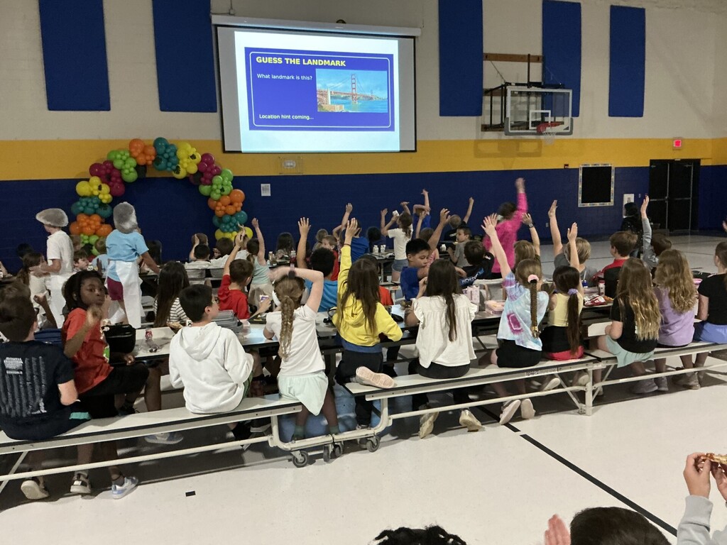 C.C. Lee students playing a guess the landmark game