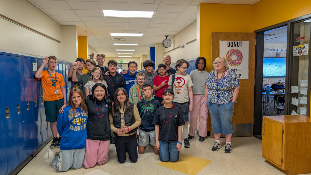 Group photo of students and teachers