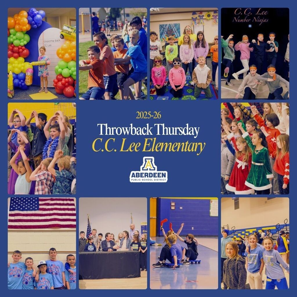 A collage of C.C. Lee student photos from throughout the 2025-26 school year for Throwback Thursday