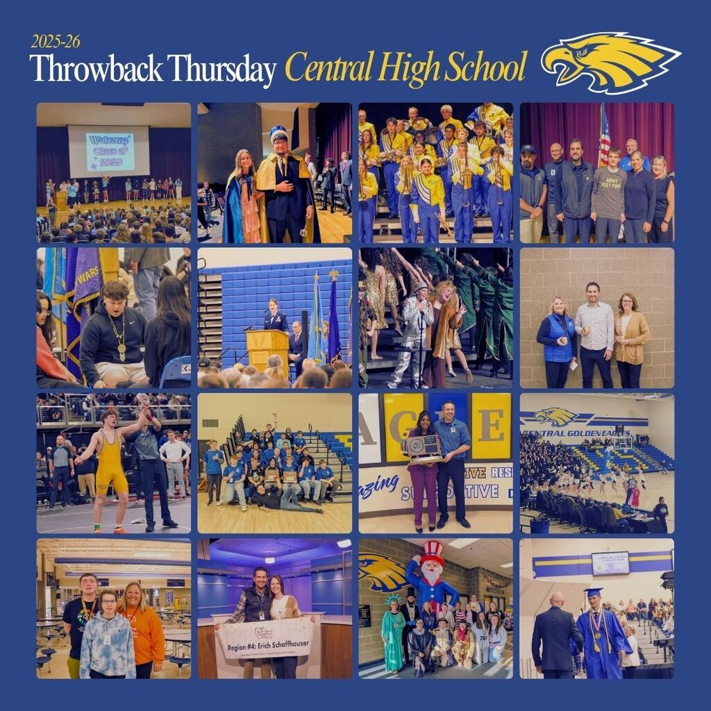 A collage of CHS student photos from throughout the 2025-26 school year for Throwback Thursday