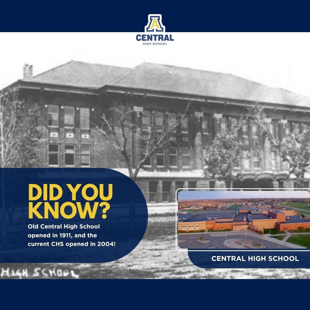 Did You Know? graphic with photo of Old Central and New Central High School