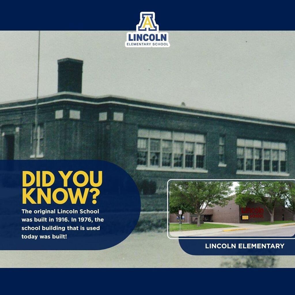 Did You Know? graphic with two photos of Lincoln School
