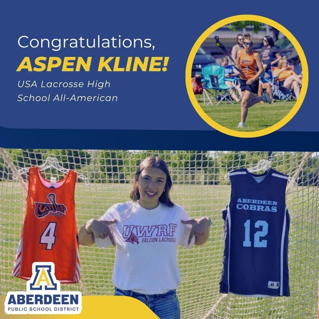Photos of Aspen Kline with jerseys and playing lacrosse