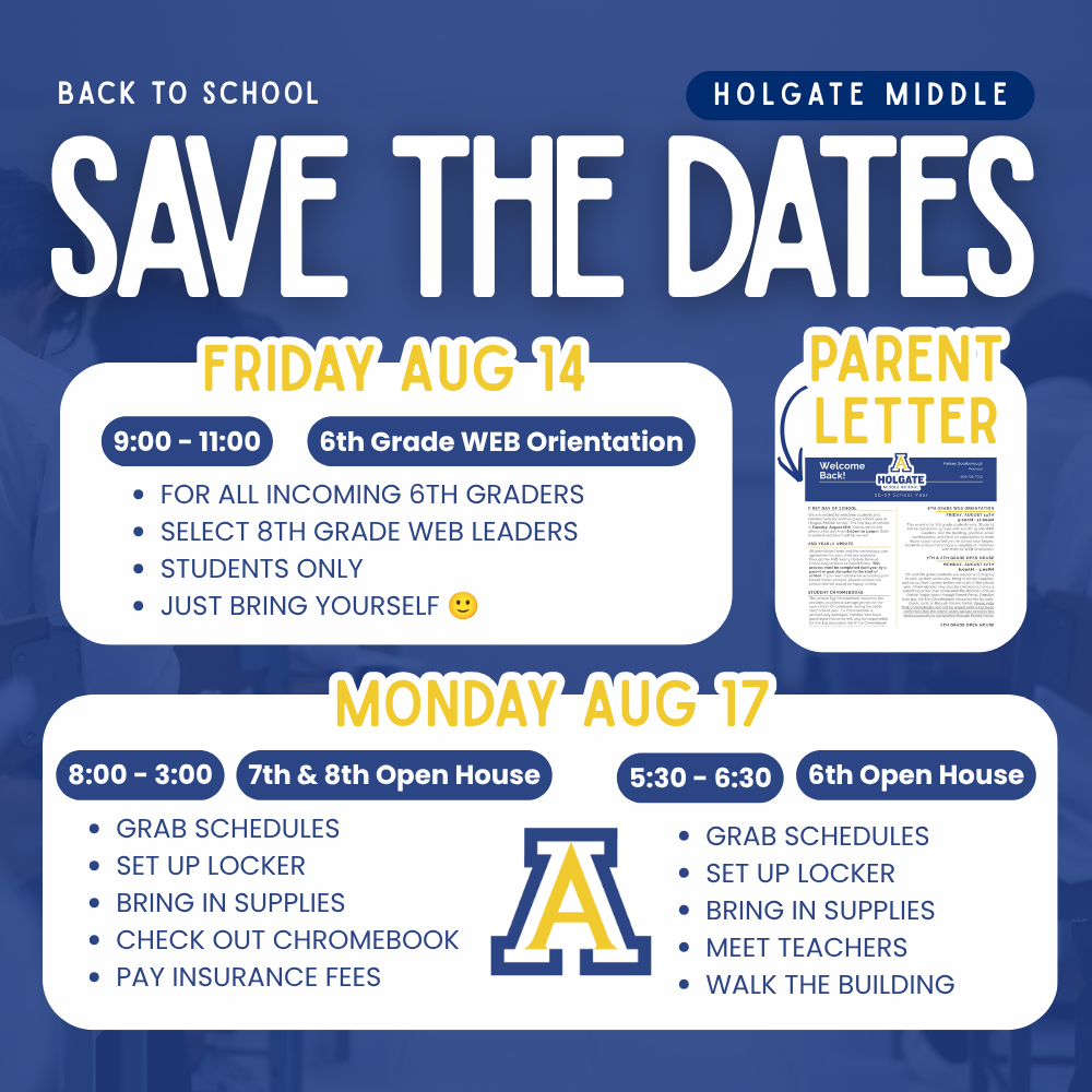 We're excited to welcome everyone back for another great school year! Here are a few important back-to-school dates to mark on your calendar. We can't wait to see our Golden Eagles soon! For additional information, be sure to read our Welcome Back Parent Letter linked above.
