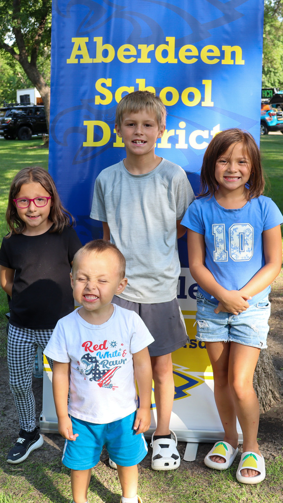 Kids posing together at National Night Out