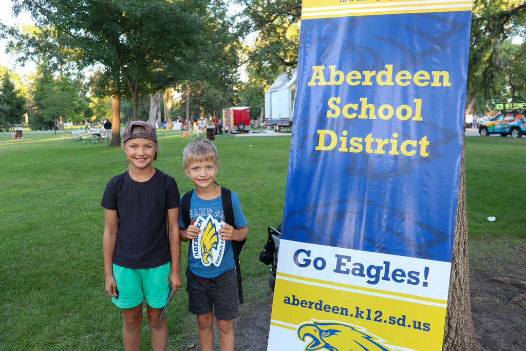 Kids posing together at National Night Out