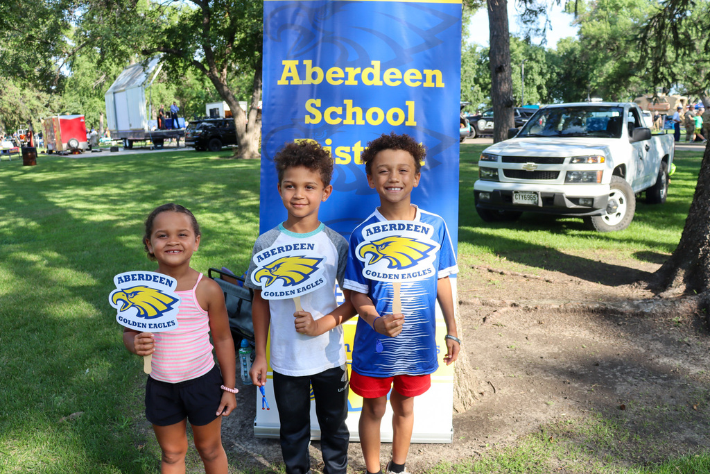 Kids posing together at National Night Out