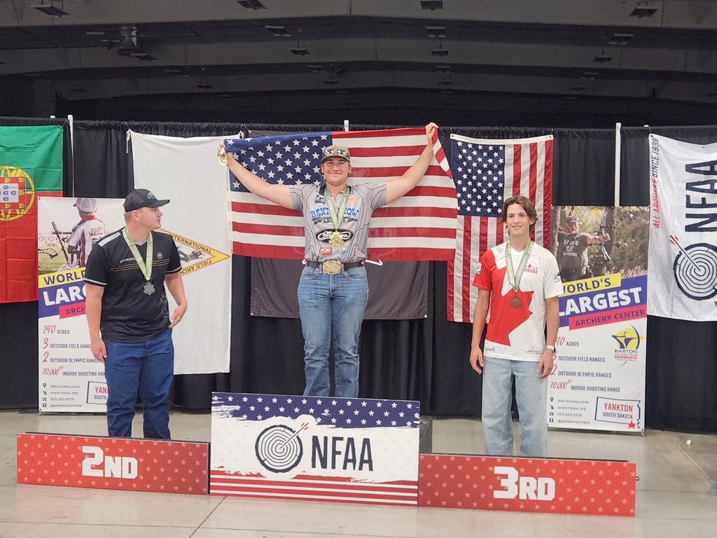 CHS student on 1st place archery podium