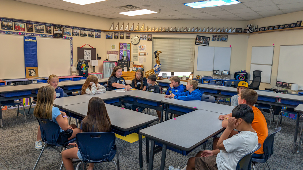 Sixth graders with WEB leaders at Holgate