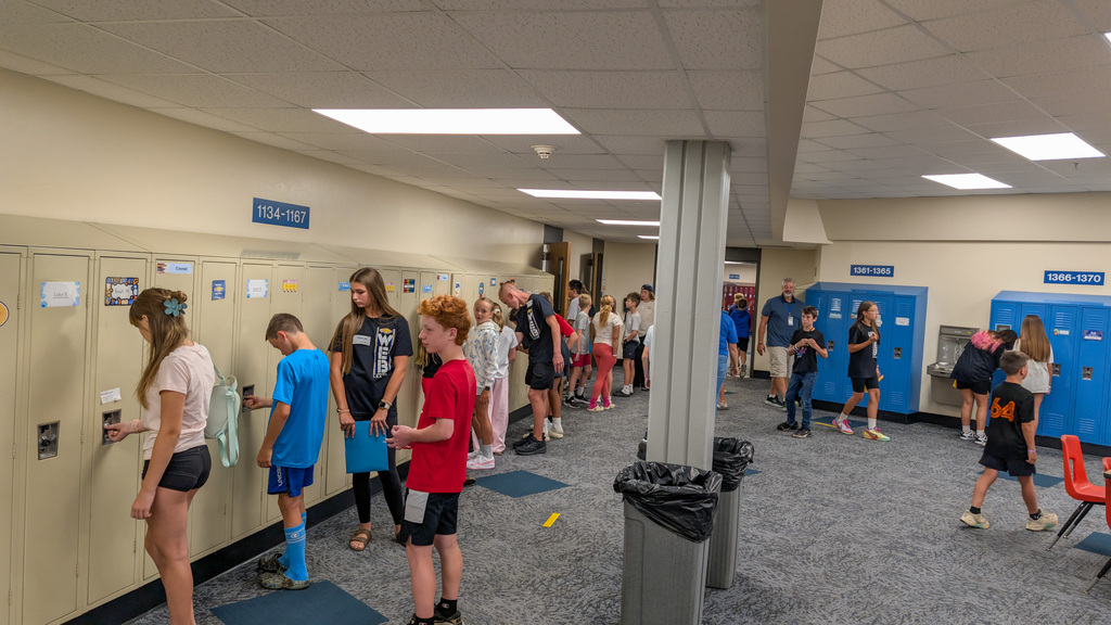 Sixth graders with WEB leaders at Holgate