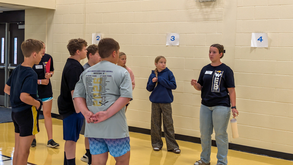 Sixth graders with WEB leaders at Holgate