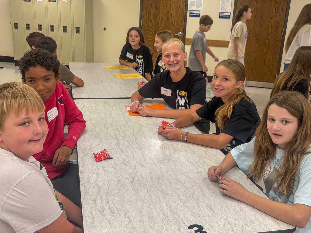 Sixth graders with WEB leaders at Holgate