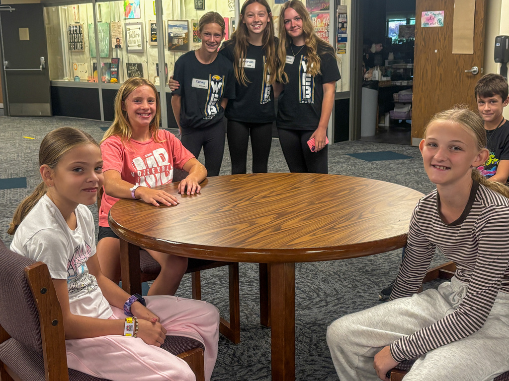 Sixth graders with WEB leaders at Holgate