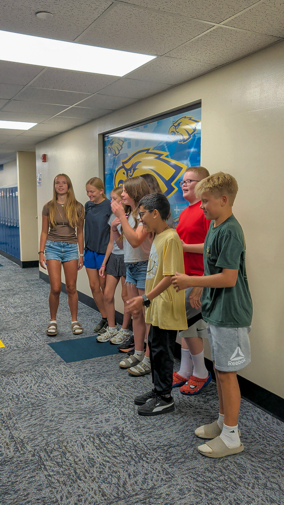 Holgate students participating in a creative scavenger hunt
