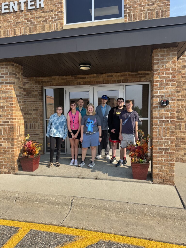 TLC students working on planters at the District Service Center