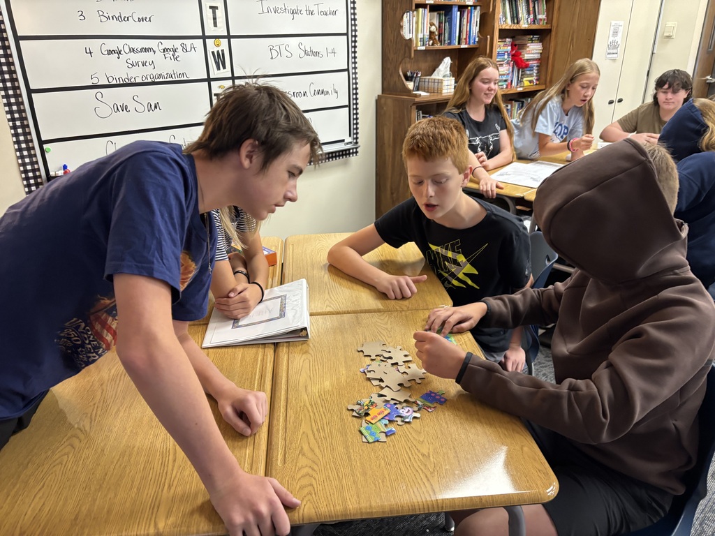 Our 8th grade students had a fun, hands-on experience practicing group communication! Puzzle masters worked together with their classmates, using teamwork, clear directions, and encouragement to successfully put together their kiddie puzzles. It was a great way to see communication and collaboration skills in action!