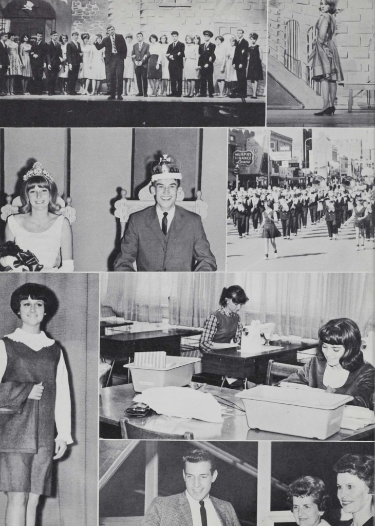 Collage of photos of CHS students from the 1966 yearbook