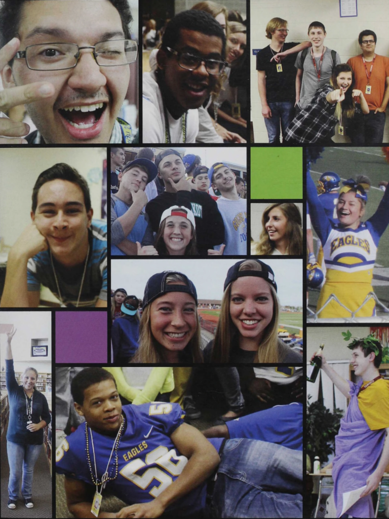 Collage of photos of CHS students from the 2016 yearbook