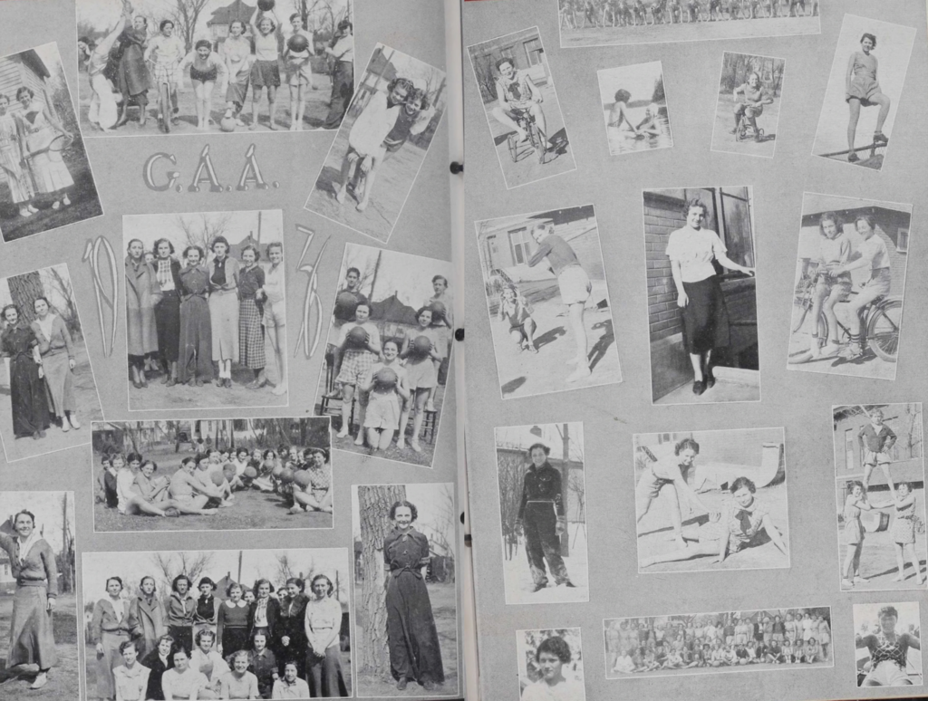 Collage of photos of CHS students from the 1936 yearbook