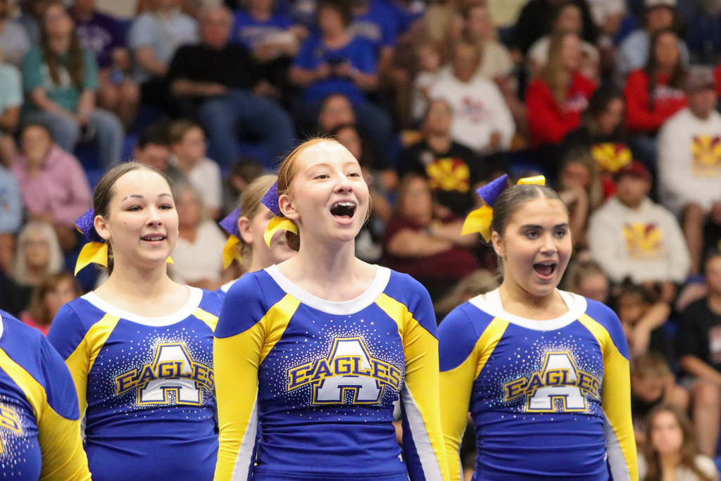 CHS cheerleaders performing