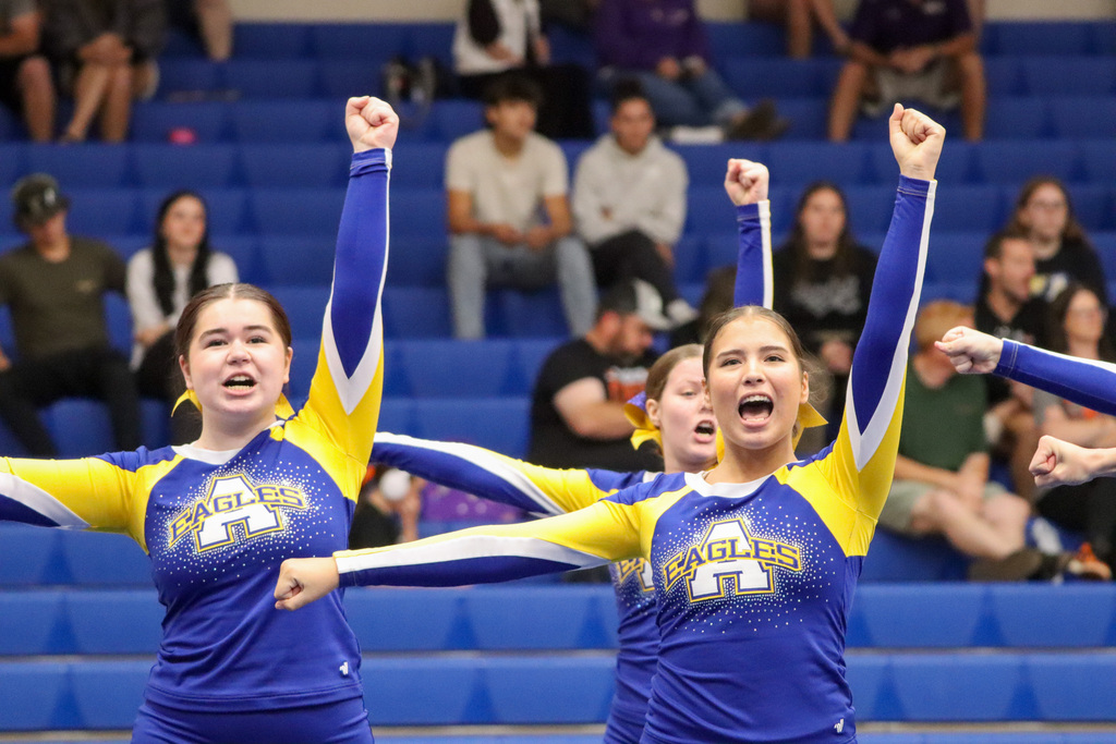 CHS cheerleaders performing