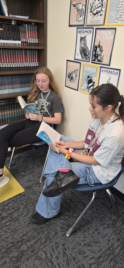 Students in 6th Grade Language Arts at SMS are digging into our first novel of the year by reading with a partner.