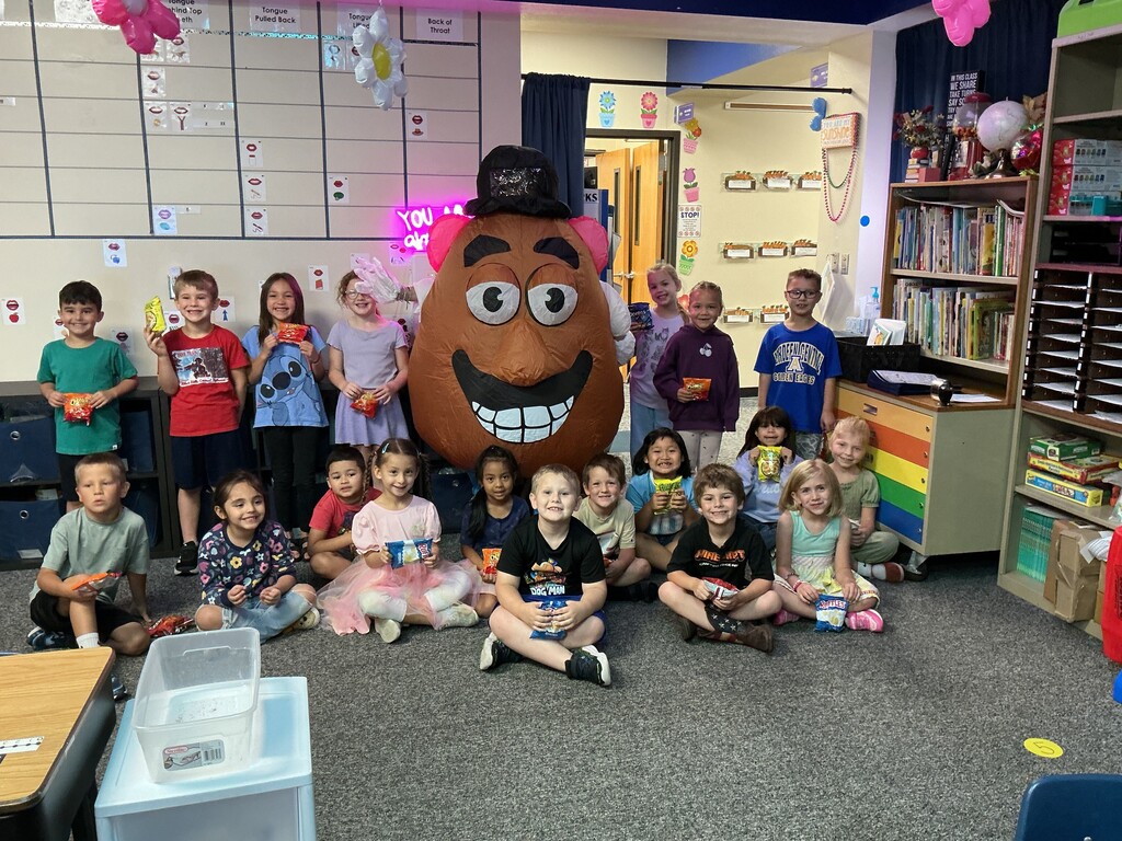 Mrs. Scheel's Class with Mr. Potato Head Inflatable