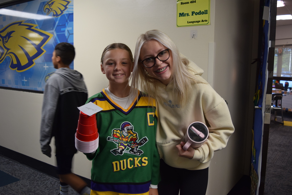 🎉 HOMECOMING DAY 2! 🎉  Today was DECADES DAY at HMS—and our students definitely dressed the part! 🕺💃📻  This morning, homerooms went face-to-face in a cup stacking challenge! 🥤⚡️ Congratulations to our winning homerooms who are one step closer to taking home the 🏆 Golden Eagle Cup!  📸 REMINDER: TOMORROW IS PICTURE DAY! Make sure you dress your best and bring your best smile! 😁  GO EAGLES! 💙💛🦅