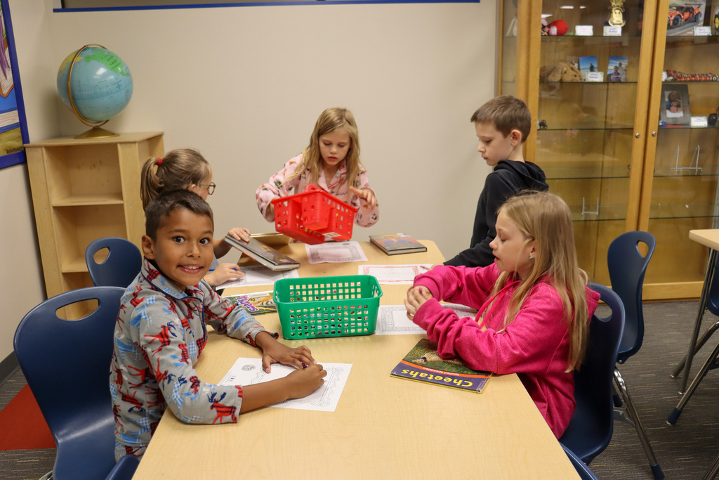 Lincoln students dressed in PJs for Pajama Day