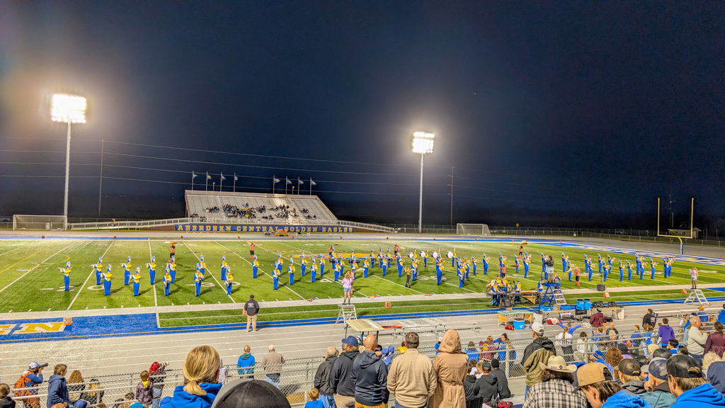 CHS Marching Band performing at halftime