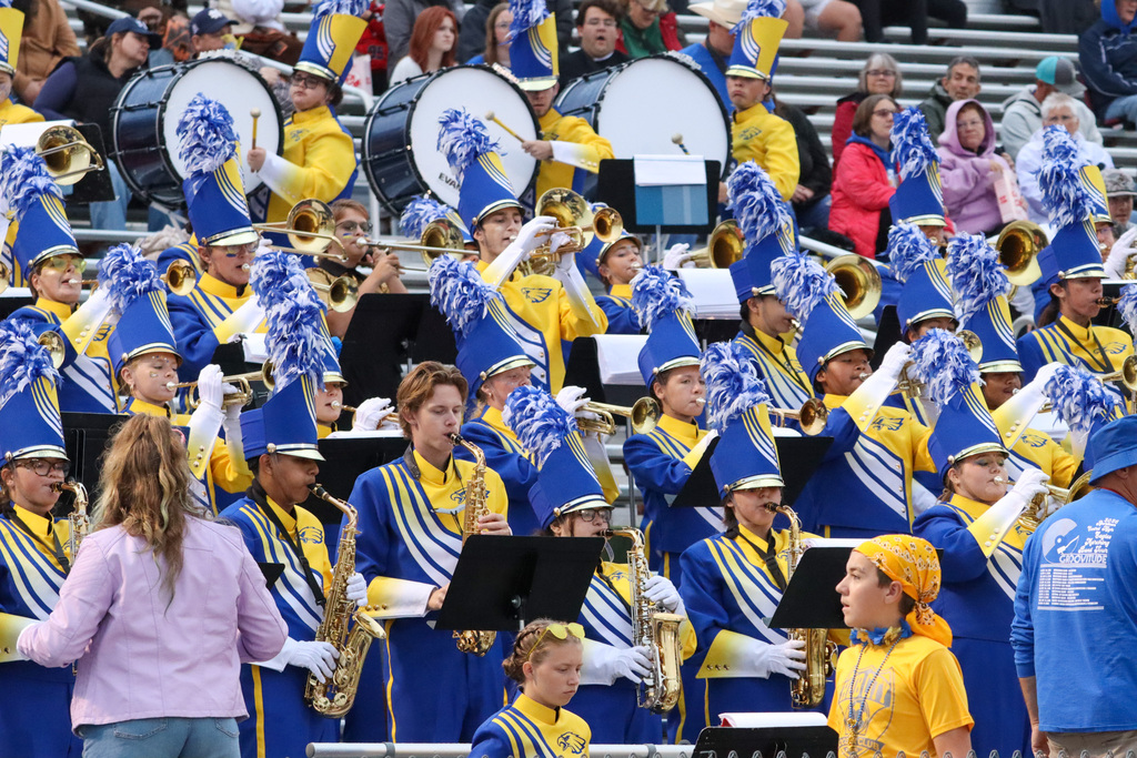 CHS Pep band playing in the stands at the football game
