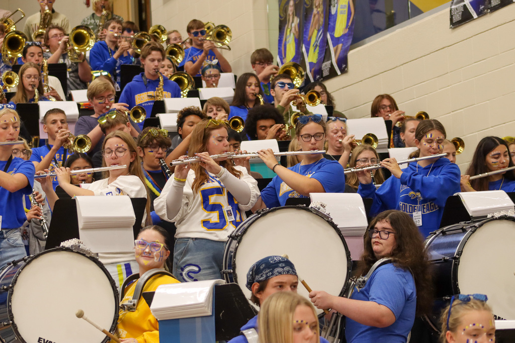 CHS Pep Band performing at the pep rally